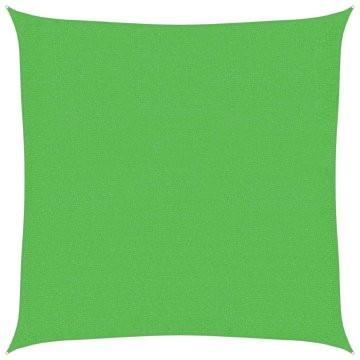 Vidaxl Senčno jadro 160 g/m² svetlo zeleno 2x2 m HDPE