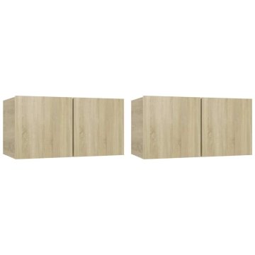 Vidaxl Viseča TV omarica 2 kosa sonoma hrast 60x30x30 cm