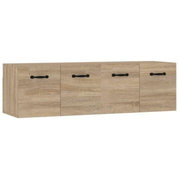 Vidaxl Stenska omarica 2 kosa sonoma hrast 80x35x36,5cm inženirski les