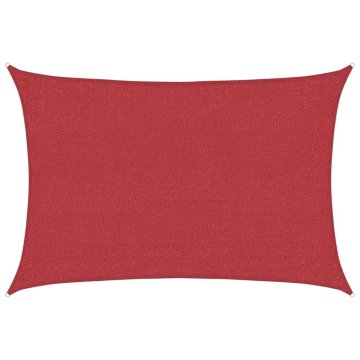 Vidaxl Senčno jadro 160 g/m² rdeče 3x4 m HDPE