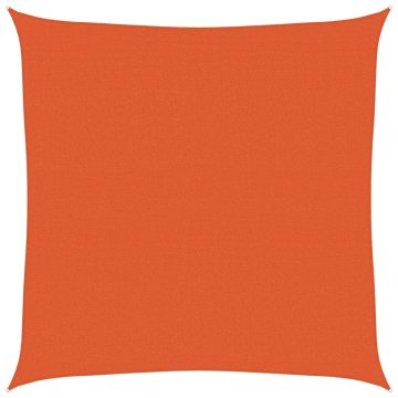 Vidaxl Senčno jadro 160 g/m² kvadratno oranžno 4x4 m HDPE