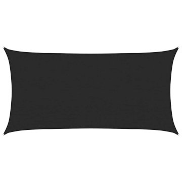 Vidaxl Senčno jadro 160 g/m² črno 2,5x4,5 m HDPE