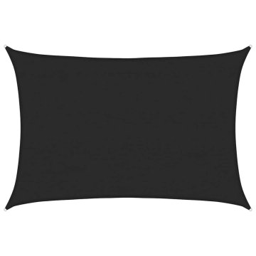 Vidaxl Senčno jadro 160 g/m² črno 4x6 m HDPE