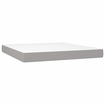 Vidaxl Vzmetnica z žepkasto vzmetjo srednje trdote svetlo siva 152x203x20 cm blago