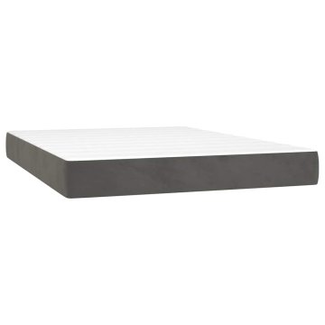 Vidaxl Vzmetnica z žepkasto vzmetjo srednje trdote temno siva 140x200x20 cm žamet