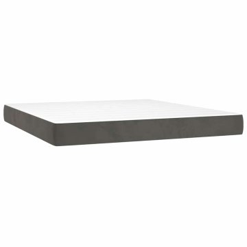 Vidaxl Vzmetnica z žepkasto vzmetjo srednje trdote temno siva 152x203x20 cm žamet