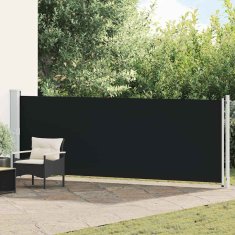 Vidaxl Zložljiva stranska tenda za teraso 140x600 cm črna