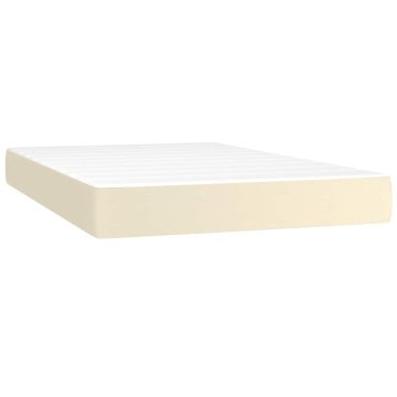 Vidaxl Vzmetnica z žepkasto vzmetjo srednje trdote krem 120x200x20 cm umetno usnje