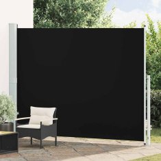 Vidaxl Zložljiva stranska tenda za teraso 220x314 cm črna