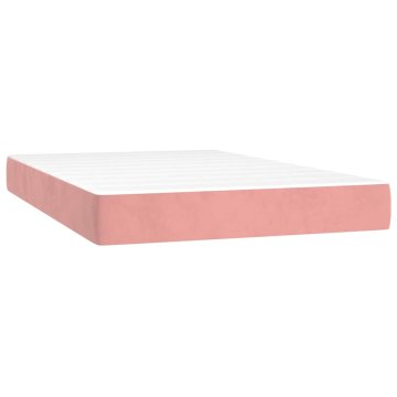 Vidaxl Vzmetnica z žepkasto vzmetjo srednje trdote roza 120x200x20 cm žamet