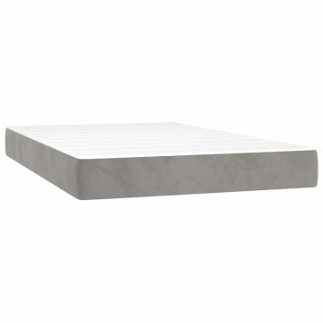 Vidaxl Vzmetnica z žepkasto vzmetjo srednje trdote svetlo siva 120x200x20 cm žamet