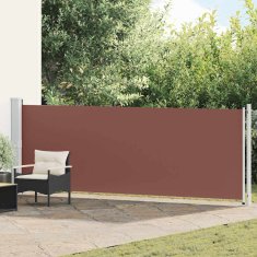 Vidaxl Zložljiva stranska tenda za teraso 140x600 cm rjava