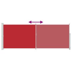 Vidaxl Zložljiva stranska tenda za teraso 180x500 cm rdeča