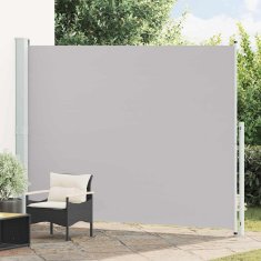 Vidaxl Zložljiva stranska tenda za teraso 220x314 cm siva