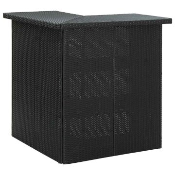 Vidaxl Kotna barska miza 100x50x105 cm poli ratan
