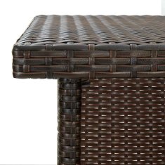 Vidaxl Kotna barska miza rjava 100x50x105 cm poli ratan