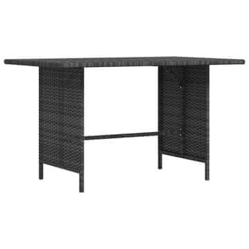 Vidaxl Vrtna jedilna miza siva 110x70x65 cm poli ratan