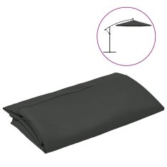 Vidaxl Nadomestno platno za vrtni senčnik antracitna 350 cm
