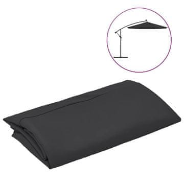 Vidaxl Nadomestno platno za vrtni senčnik črna 350 cm