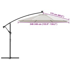 Vidaxl Nadomestno platno za vrtni senčnik peščeno bela 350 cm