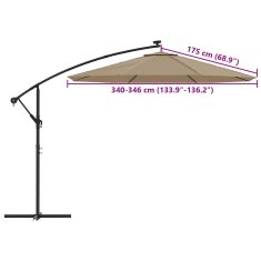Vidaxl Nadomestno platno za vrtni senčnik taupe 350 cm