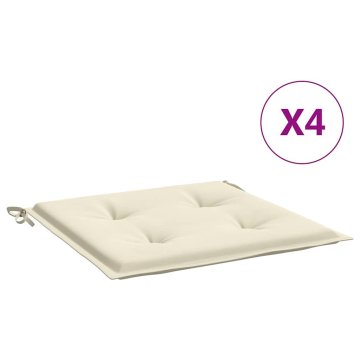 Vidaxl Blazine za vrtne stole 4 kosi krem 40x40x3 cm oxford tkanina