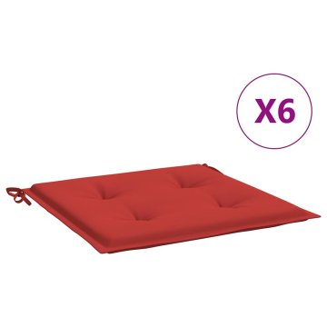 Vidaxl Blazine za vrtne stole 6 kosov rdeče 50x50x3 cm oxford tkanina