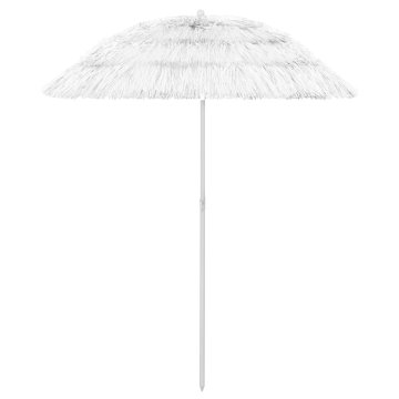 Vidaxl Senčnik za na plažo Hawaii bel 180 cm