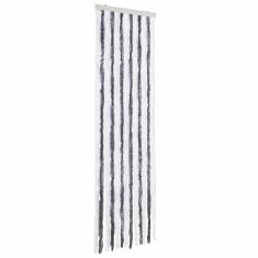Vidaxl Zavesa proti mrčesu siva in bela 56x200 cm šenilja