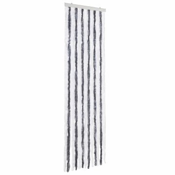 Vidaxl Zavesa proti mrčesu siva in bela 56x200 cm šenilja