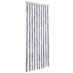 Vidaxl Zavesa proti mrčesu siva in bela 90x200 cm šenilja