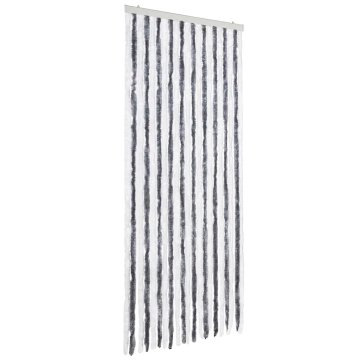 Vidaxl Zavesa proti mrčesu siva in bela 90x200 cm šenilja