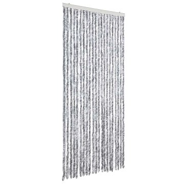 Vidaxl Zavesa proti mrčesu bela in siva 90x200 cm šenilja