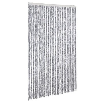 Vidaxl Zavesa proti mrčesu bela in siva 118x220 cm šenilja