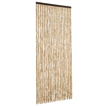 Vidaxl Zavesa proti mrčesu bež 90x200 cm šenilja