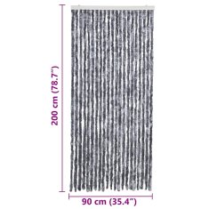 Vidaxl Zavesa proti mrčesu srebrna 90x200 cm šenilja