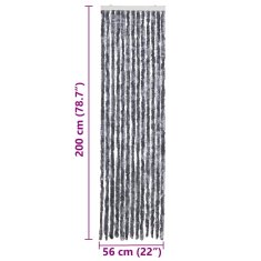 Vidaxl Zavesa proti mrčesu srebrna 56x200 cm šenilja