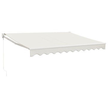 Vidaxl Ročna tenda 3,5 x 2,5 m Krem 100% poliester