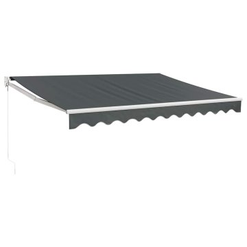 Vidaxl Ročna tenda 3,5 x 2,5 m Antracit 100% poliester