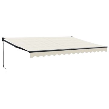 Vidaxl Ročna tenda 4 x 3 m Krem 100% poliester