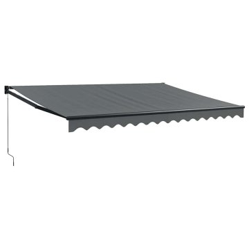 Vidaxl Ročna tenda 4,5 x 3 m Antracit 100% poliester