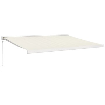 Vidaxl Ročna tenda 4,5 x 3 m Krem 100% poliester