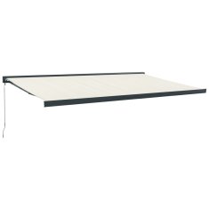 Vidaxl Ročna tenda 5 x 3 m Krem 100% poliester
