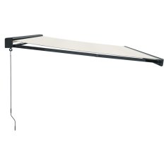 Vidaxl Ročna tenda 5 x 3 m Krem 100% poliester