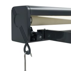 Vidaxl Ročna tenda 5 x 3 m Krem 100% poliester