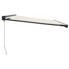 Vidaxl Zložljiva tenda krem 4,5x3 m blago in aluminij