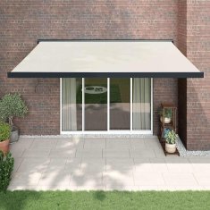 Vidaxl Zložljiva tenda krem 4,5x3 m blago in aluminij