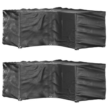 Vidaxl Prevleka za pohištvo L oblike 2 kosa 12 obročkov 185x185x90 cm