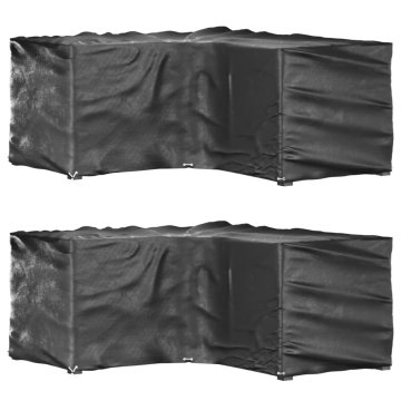 Vidaxl Prevleka za pohištvo L oblike 2 kosa 16 obročkov 215x215x90 cm