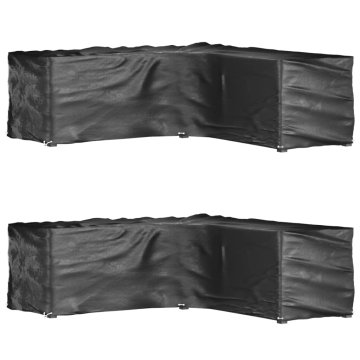 Vidaxl Prevleka za pohištvo L oblike 2 kosa 16 obročkov 285x285x90 cm